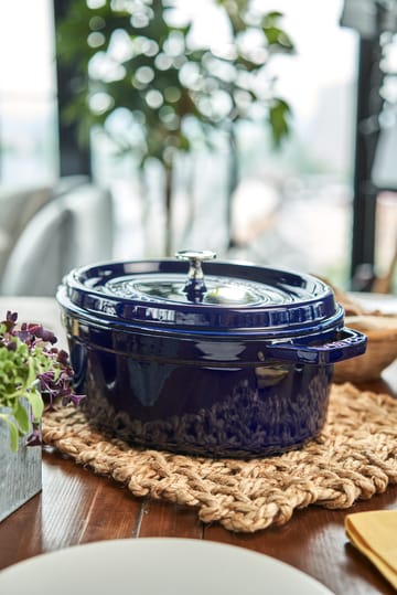 꼬꼬떼 오벌 냄비, 3겹 에나멜 4.2 l - dark blue, 29cm - STAUB | 스타우브