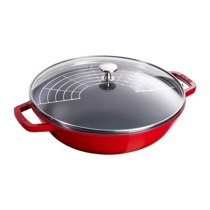 웍과 전용 유리 뚜껑 세트30 cm 4.4 L - Red - STAUB | 스타우브