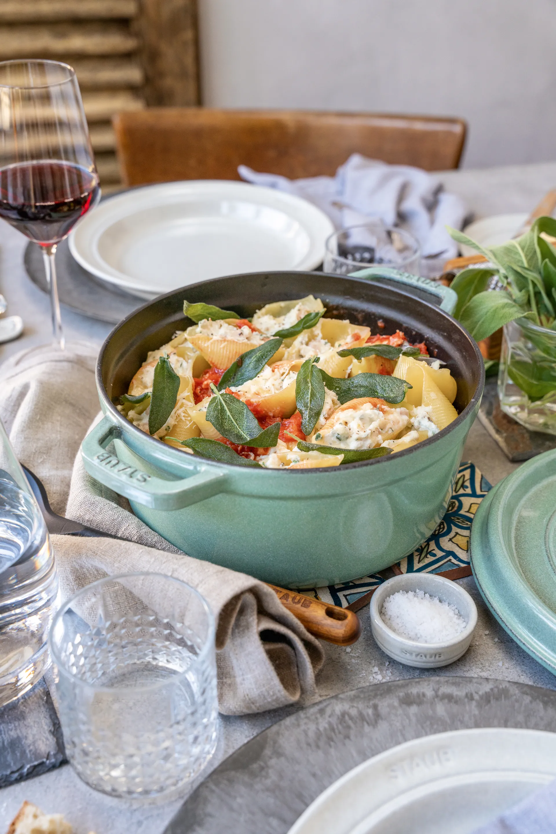 꼬꼬떼 원형 냄비 5.2 l, Salvia, 26cm STAUB | 스타우브