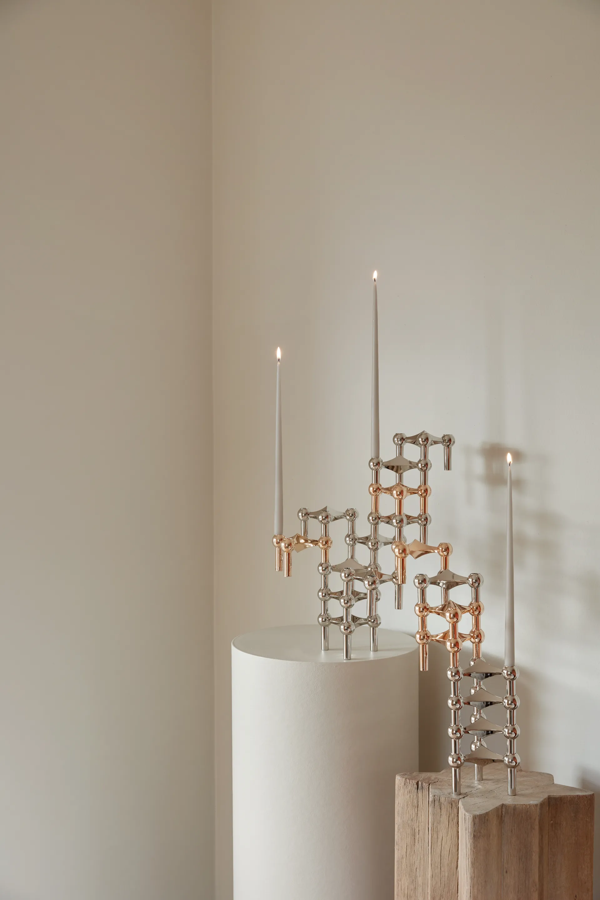 스토프 나겔 캔들 스틱 3개 세트, Rose gold Stoff | 스토프