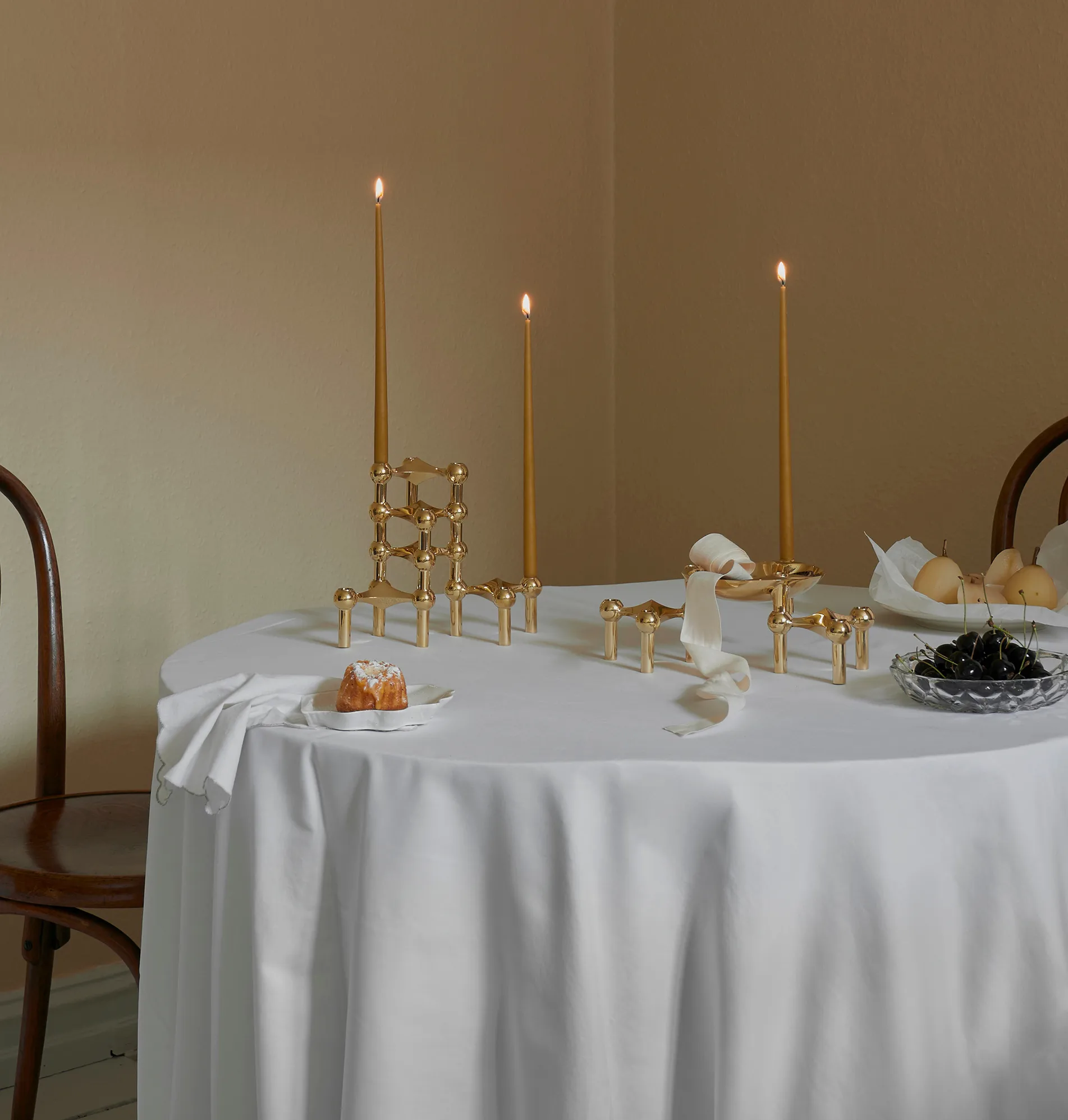 스토프 에스터 앤 에릭 테이퍼드 캔들 6개 세트, Mustard Stoff | 스토프