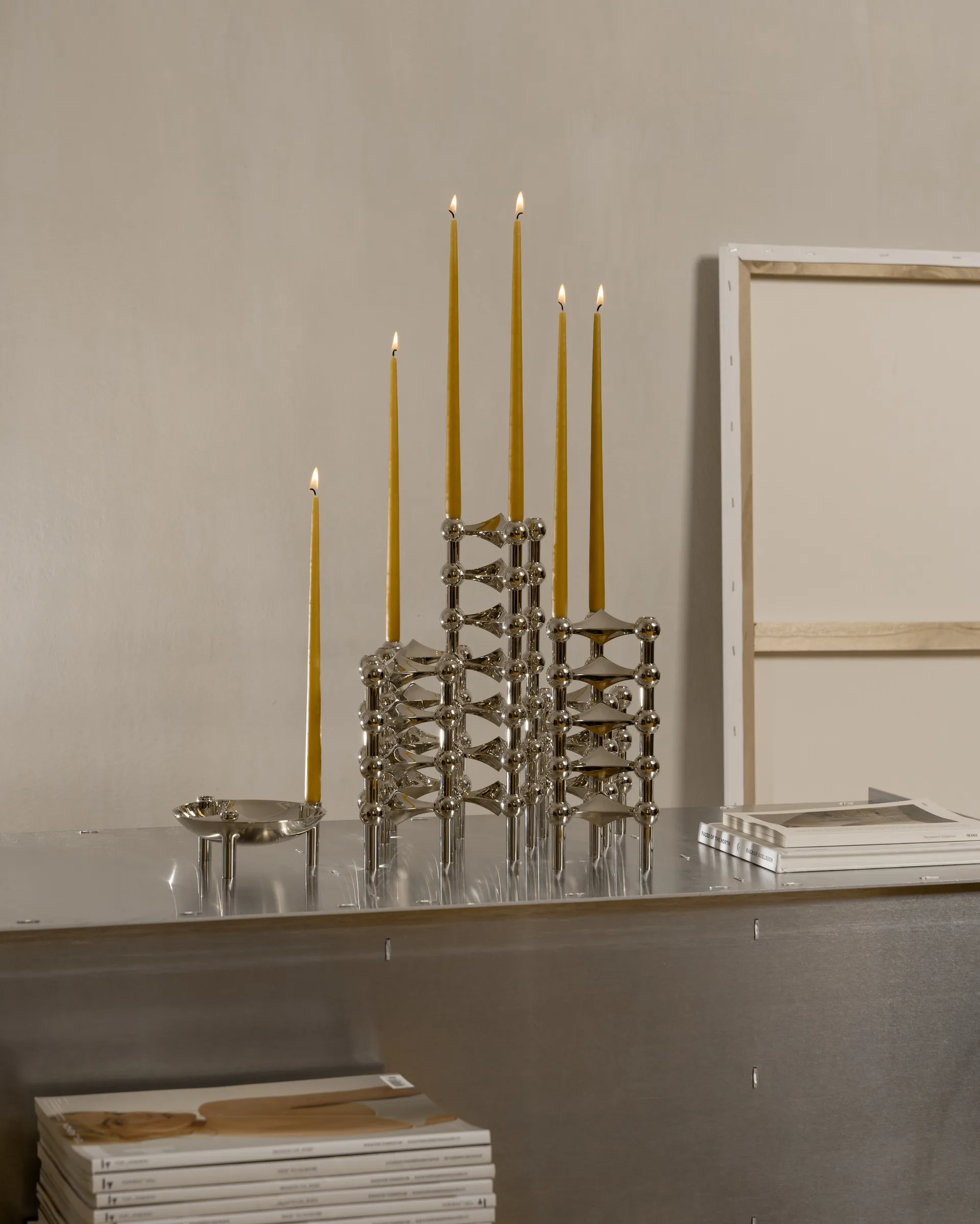 스토프 에스터 앤 에릭 테이퍼드 캔들 6개 세트, Mustard Stoff | 스토프