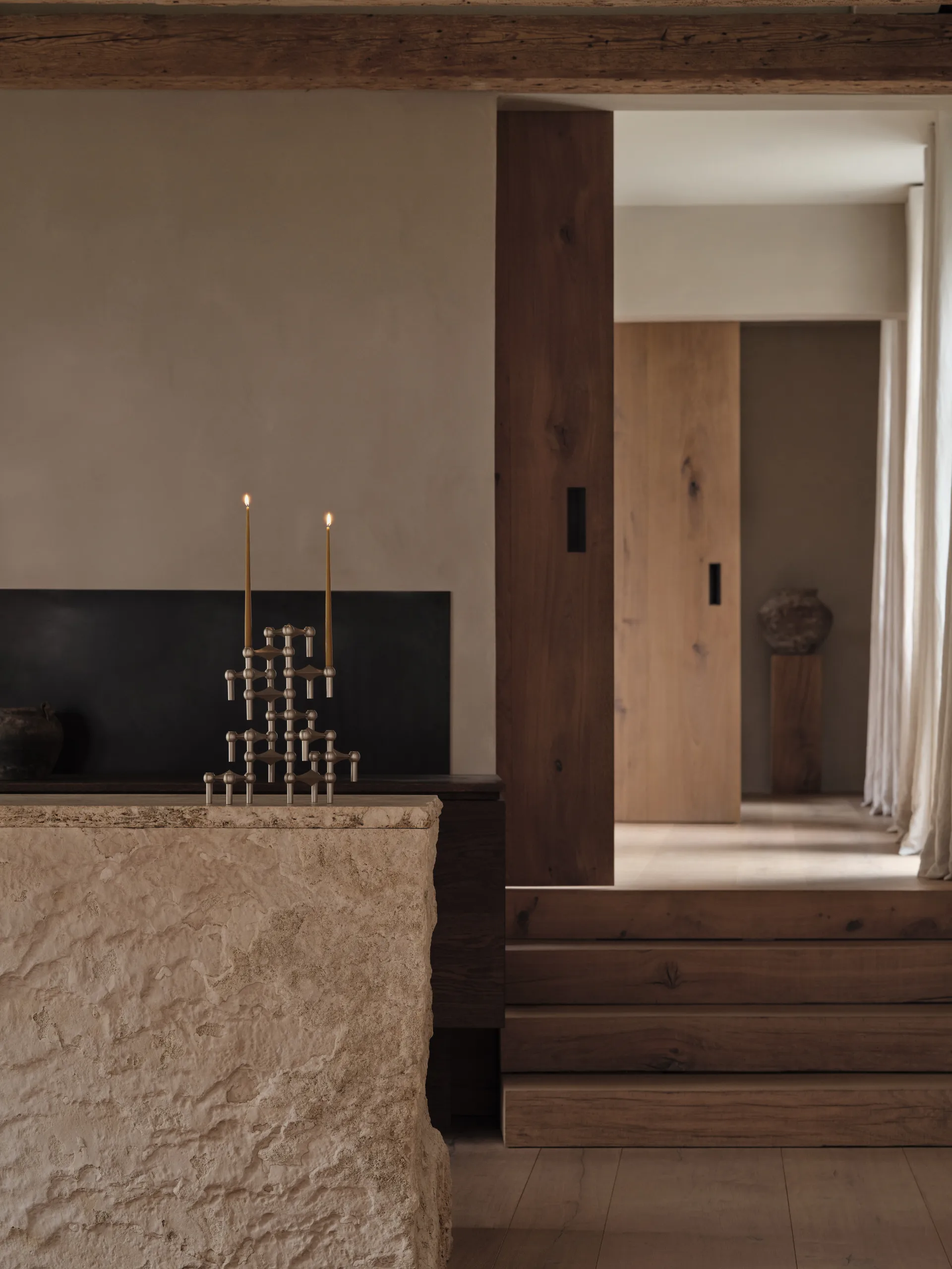 나겔 캔들 홀더, Brushed chrome Stoff | 스토프