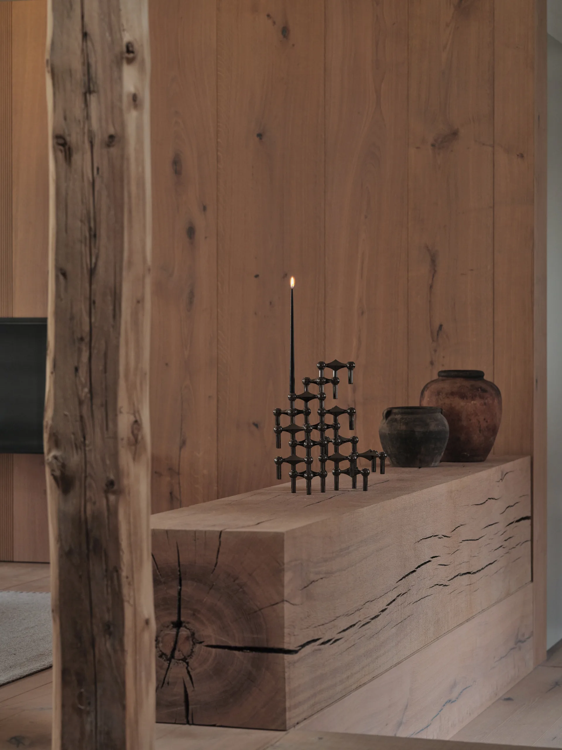 스토프 나겔 캔들 스틱 3개 세트, Black chrome STOFF Nagel