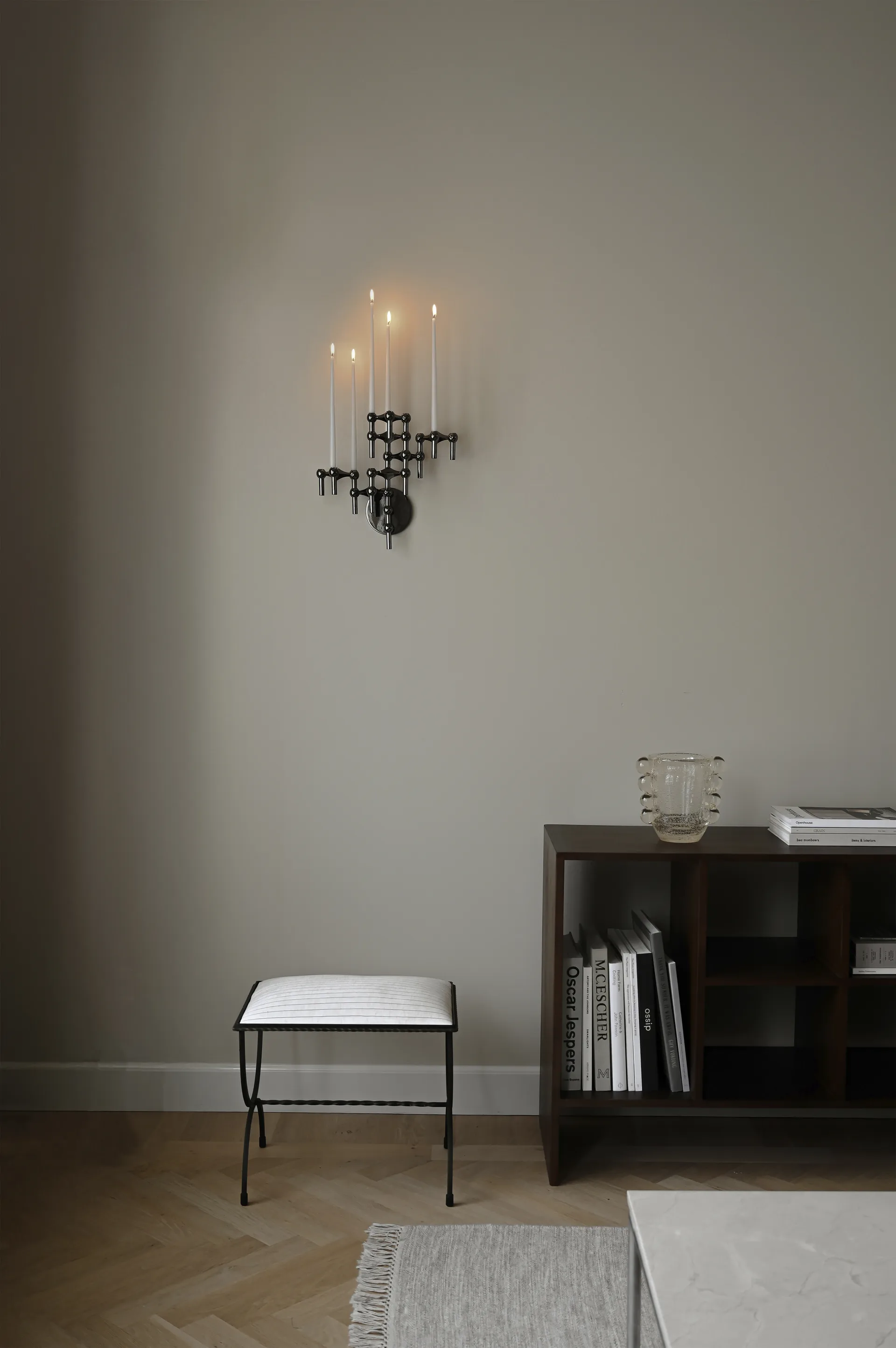 스토프 나겔 캔들 스틱 3개 세트, Black chrome STOFF Nagel