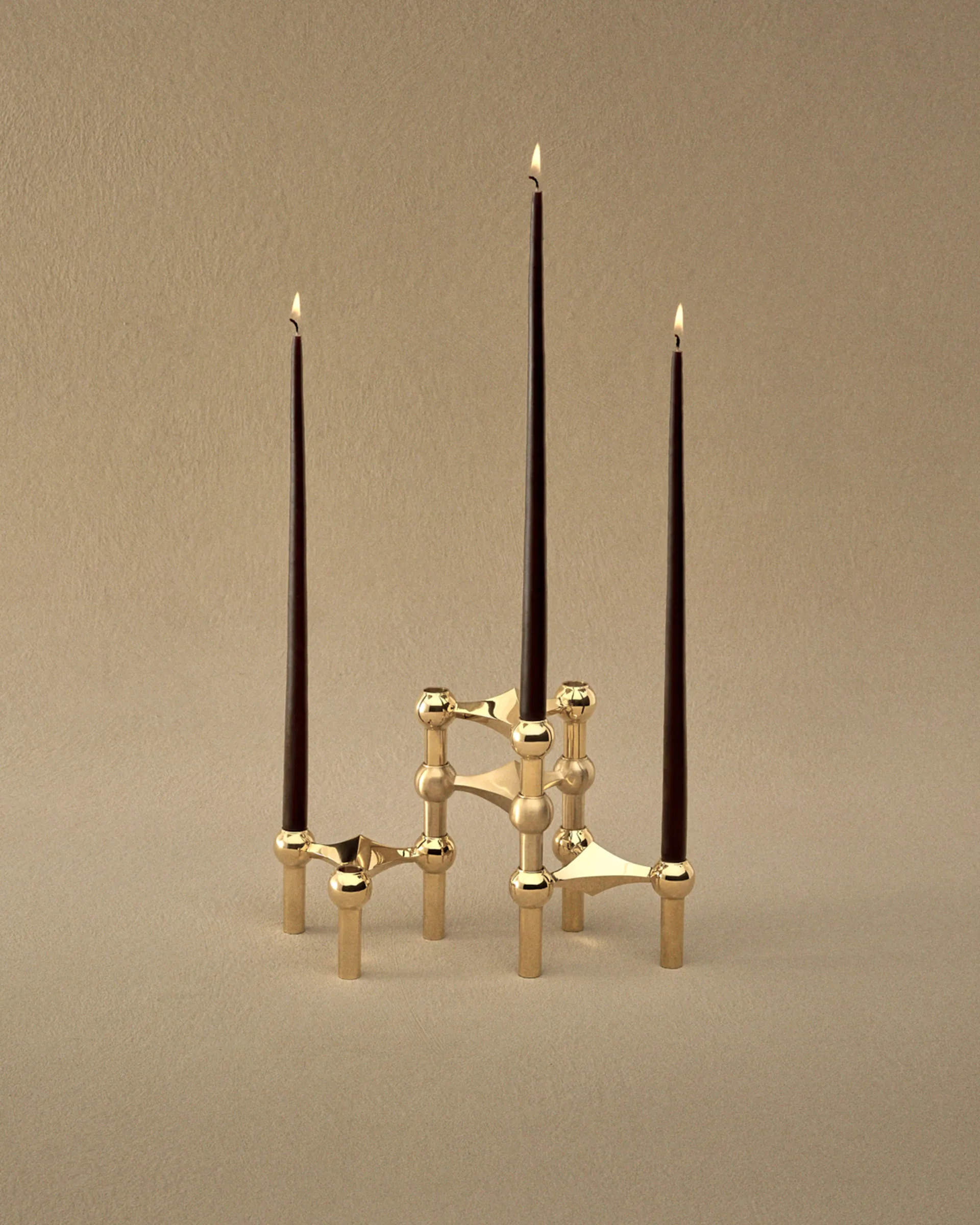스토프 나겔 캔들 스틱 3개 세트, brass STOFF Nagel
