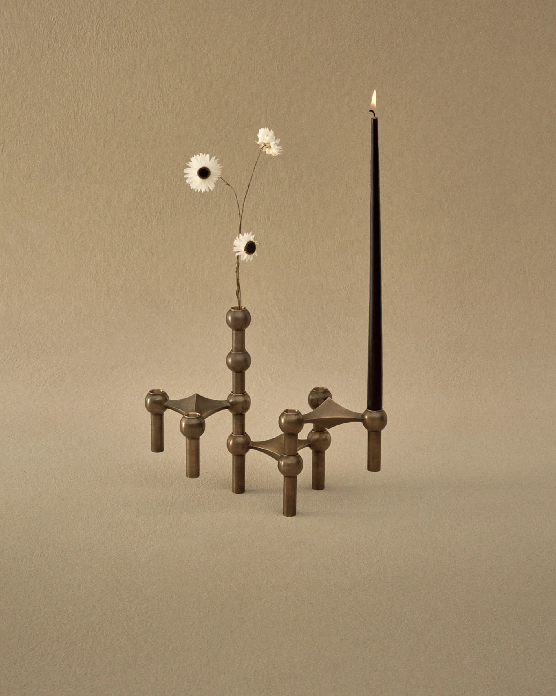 스토프 나겔 캔들 스틱 3개 세트, Bronzed brass STOFF Nagel
