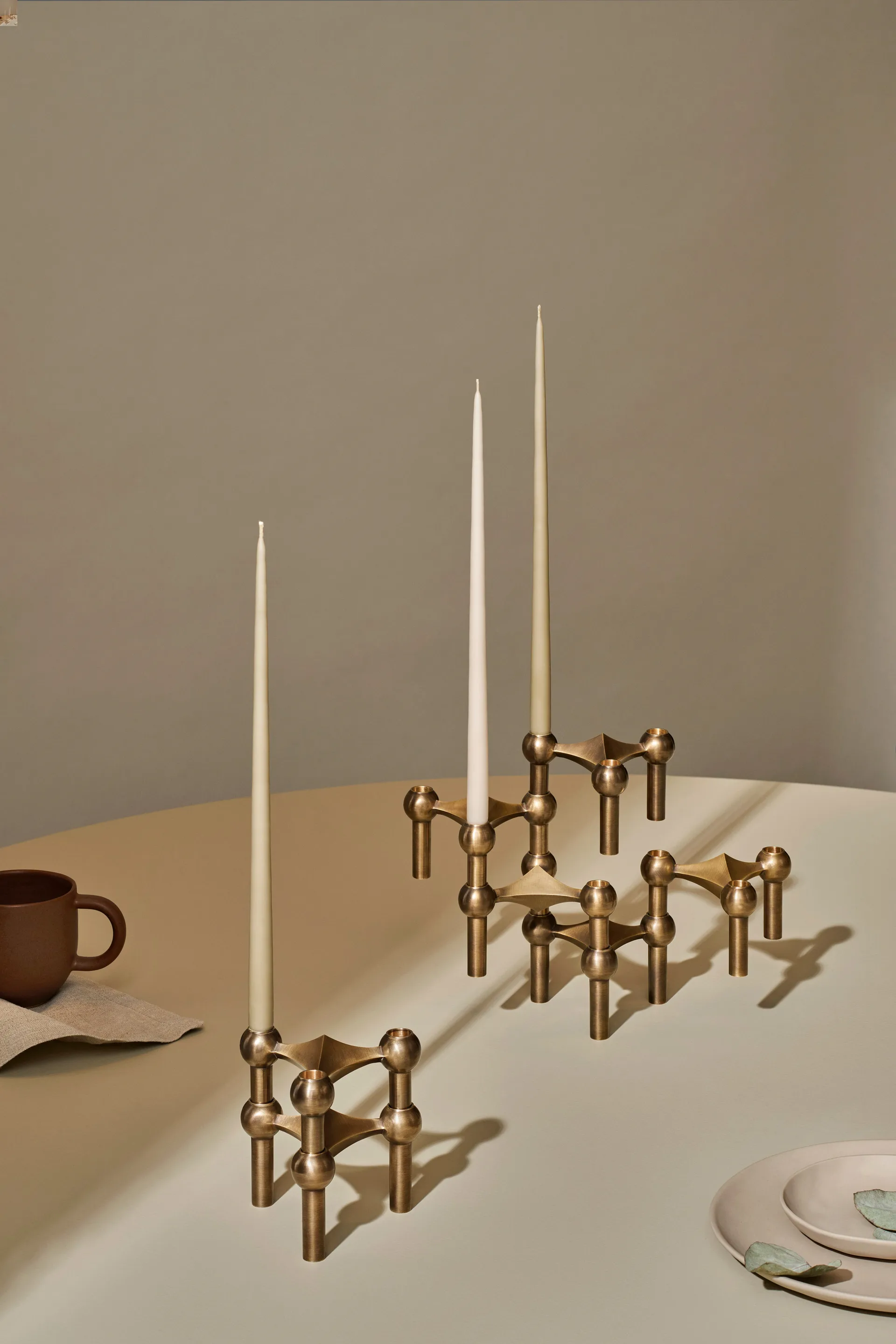 스토프 나겔 캔들 스틱 3개 세트, Bronzed brass STOFF Nagel