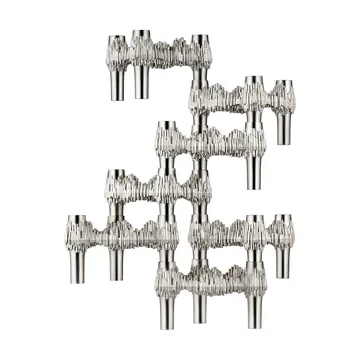 스토프 퀴스트 캔들스틱 3개 세트 - Brushed chrome - STOFF Nagel