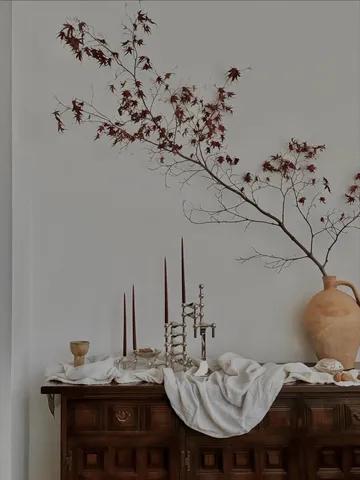 스토프 에스터 앤 에릭 테이퍼드 캔들 6개 세트 - Burgundy red - STOFF Nagel