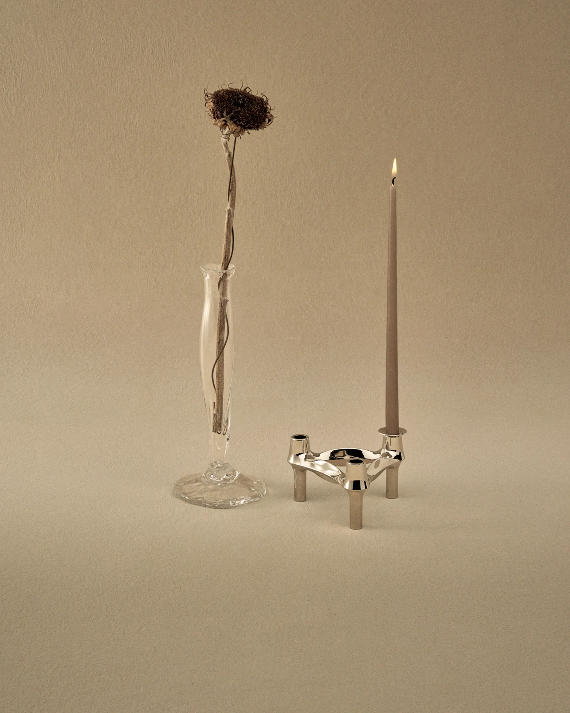 스토프 에스터 앤 에릭 테이퍼드 캔들 6개 세트, Soft brown STOFF Nagel