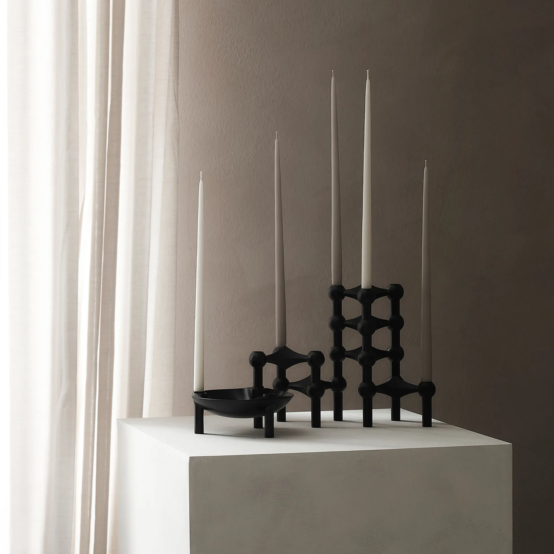 스토프 에스터 앤 에릭 테이퍼드 캔들 6개 세트, Warm grey STOFF Nagel
