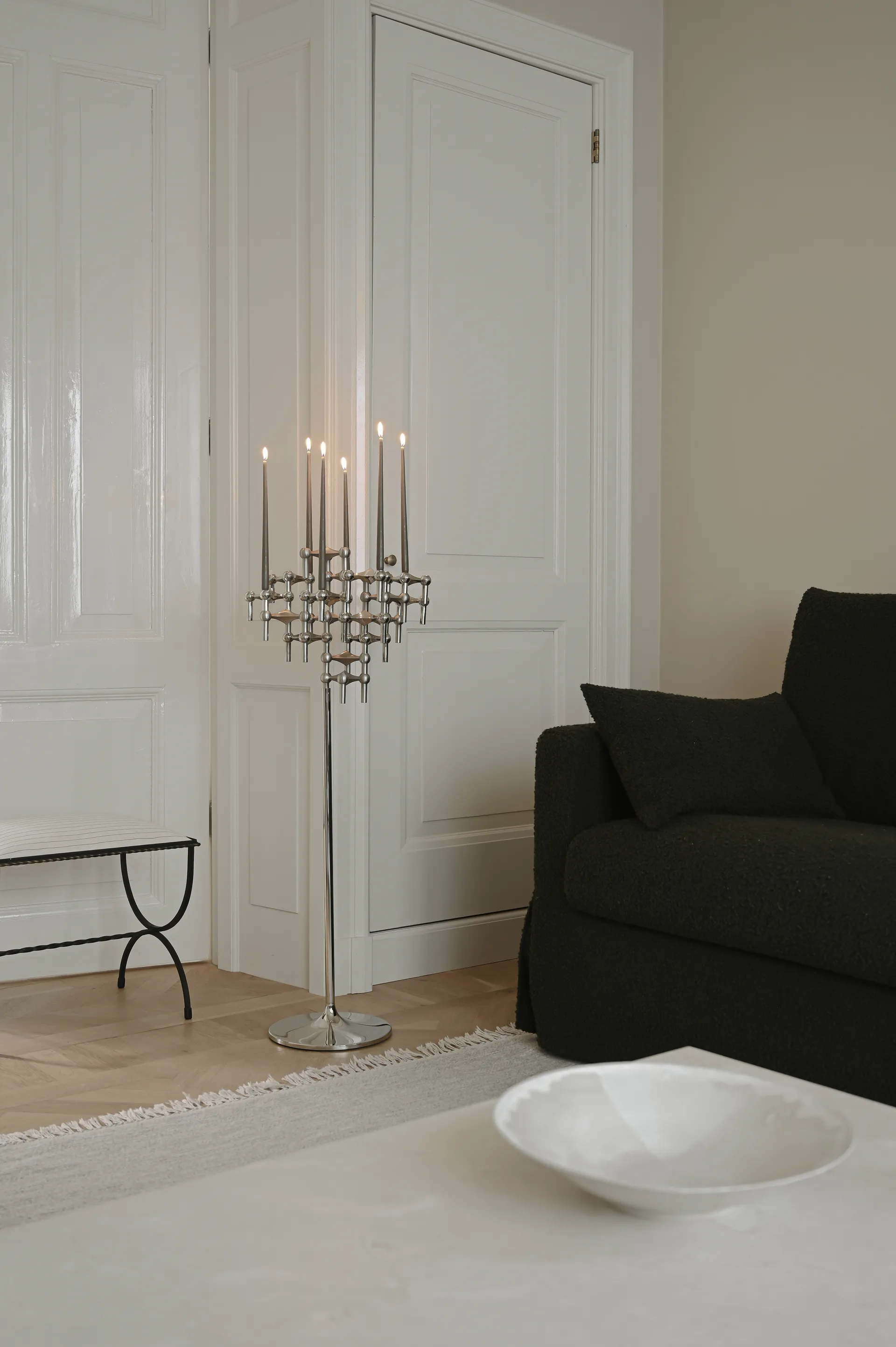 스토프 나겔 플로어 캔들 스틱 70 cm, Chrome STOFF Nagel