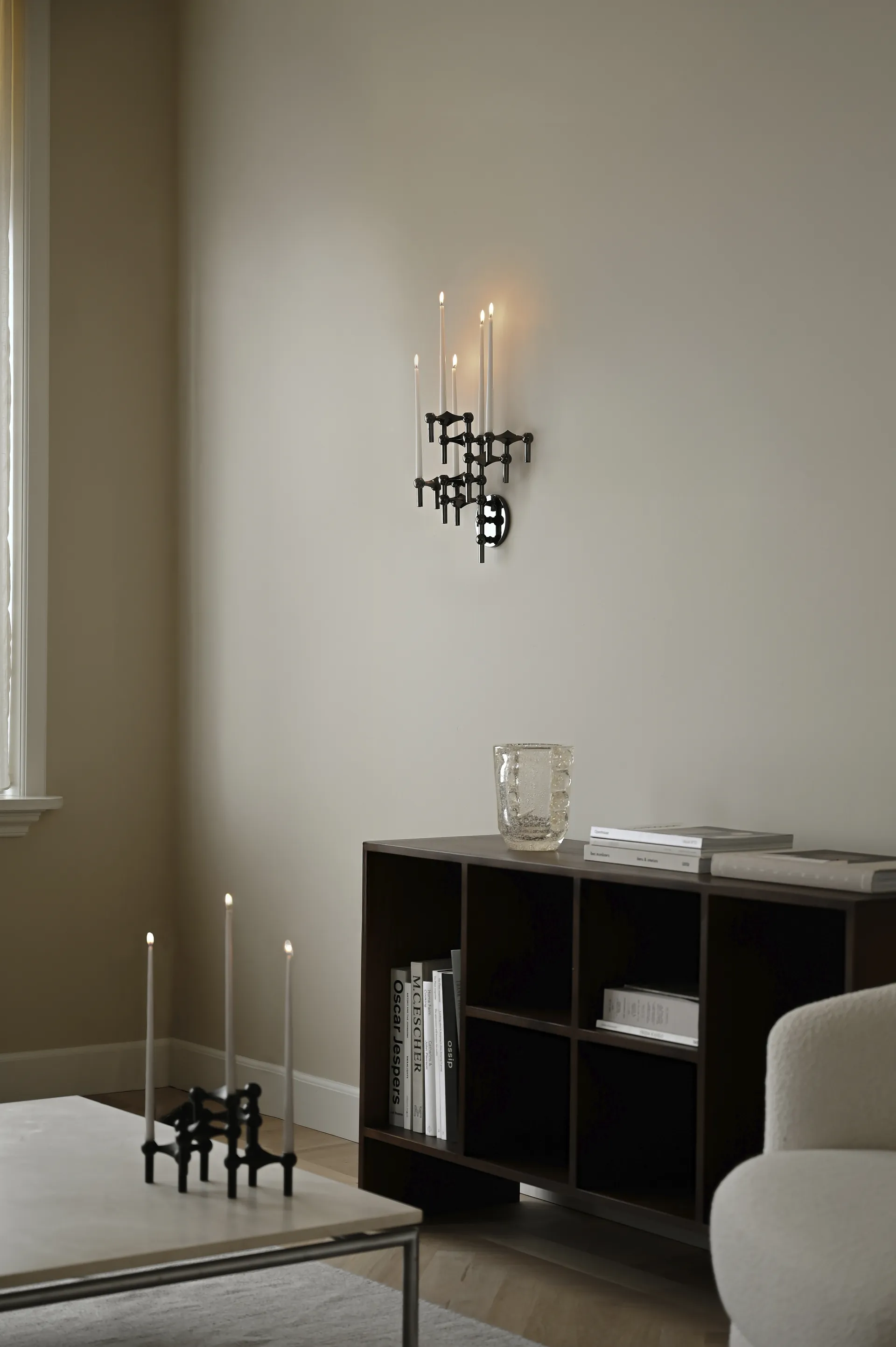 나겔 캔들 홀더, Black chrome STOFF Nagel
