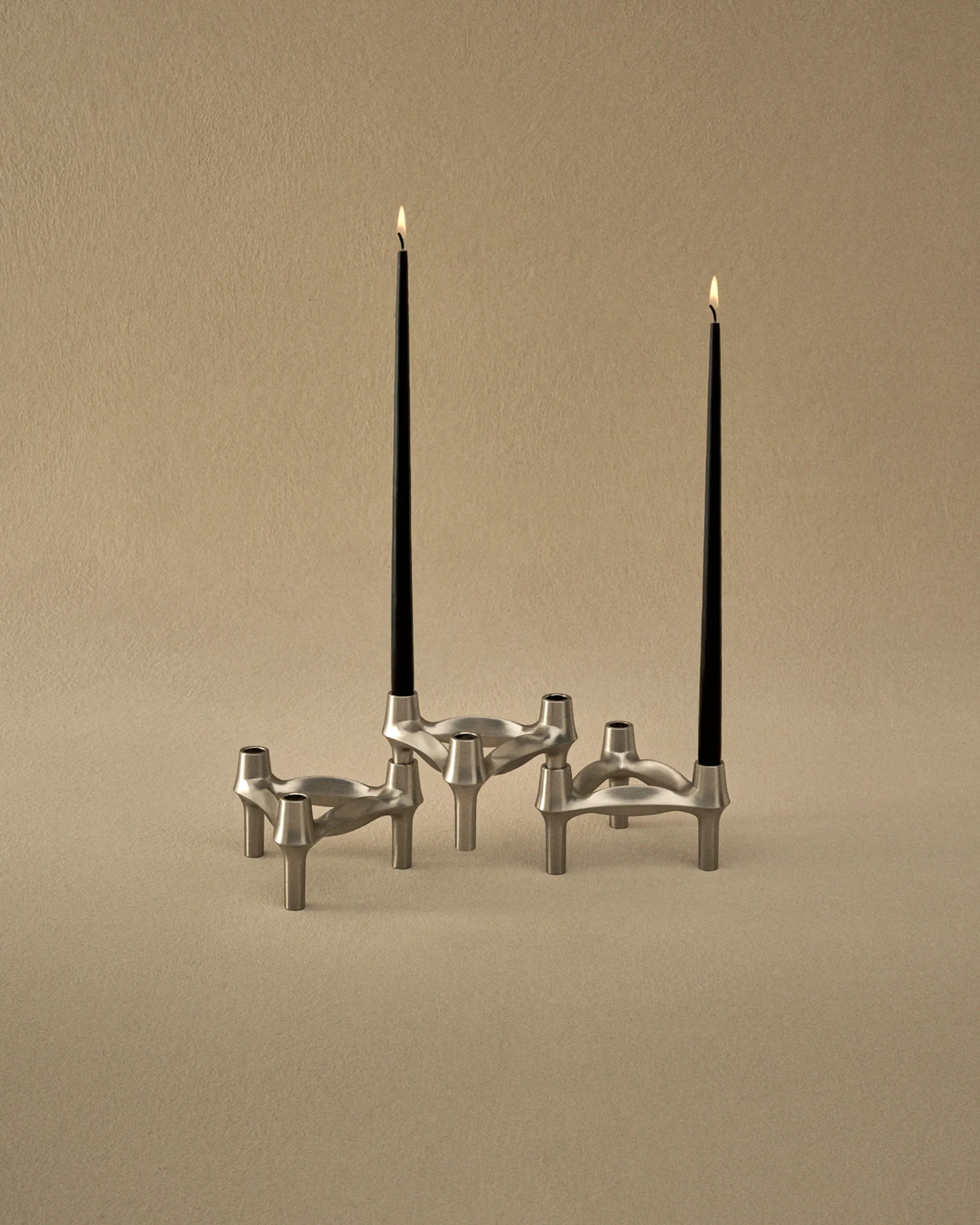 스토프 나겔 BMF 캔들홀더 3개 세트, Brushed chrome STOFF Nagel