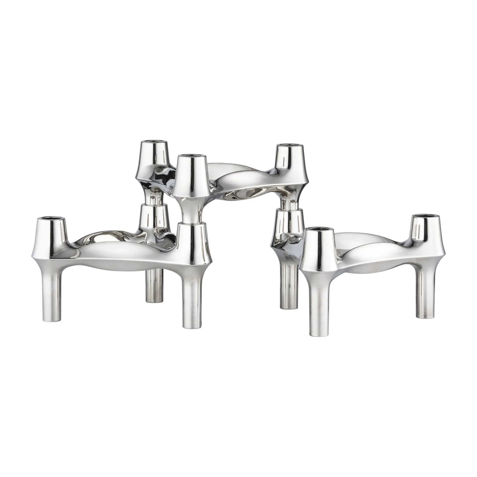 스토프 나겔 BMF 캔들홀더 3개 세트, Chrome STOFF Nagel