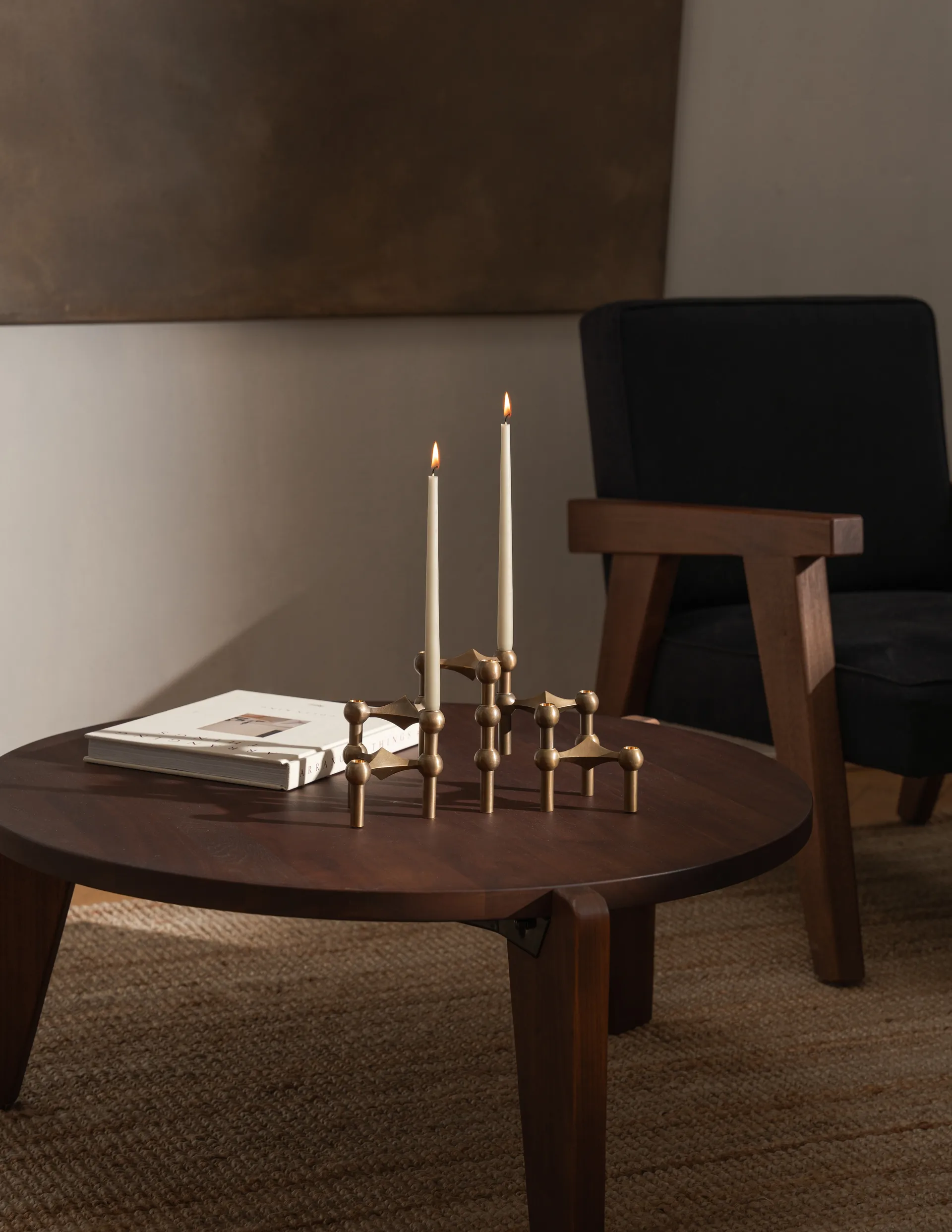 나겔 캔들 홀더, Bronzed brass STOFF Nagel