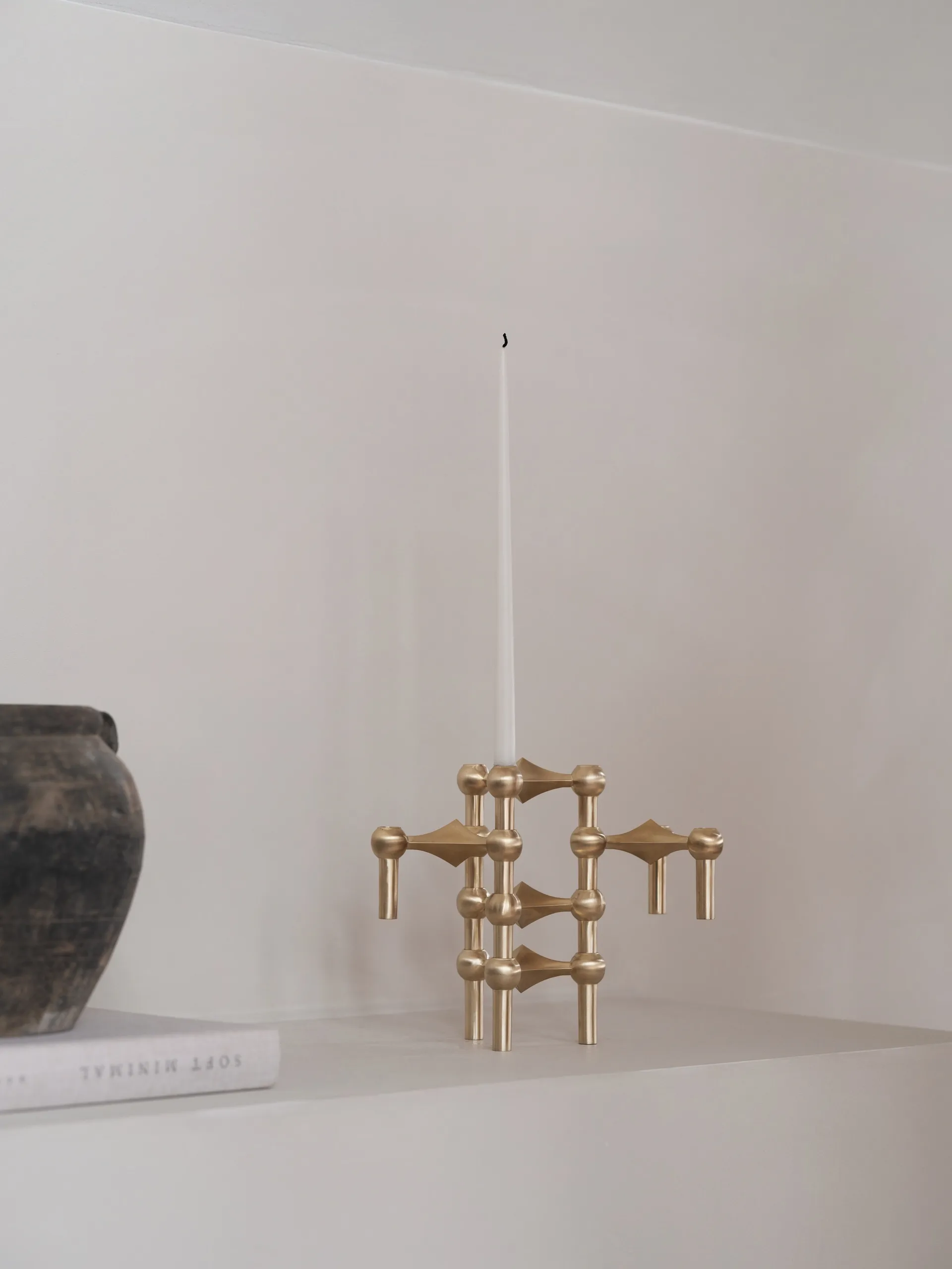 나겔 캔들 홀더, Brushed brass STOFF Nagel