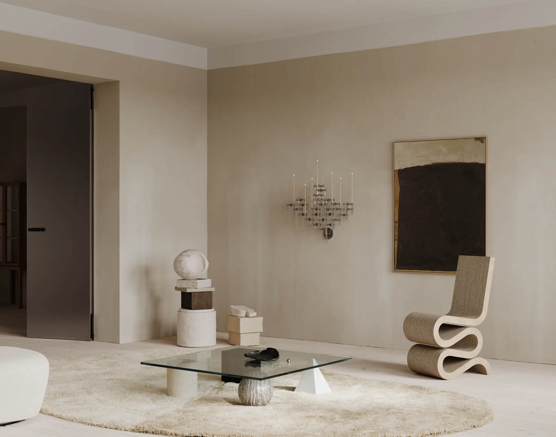 스토프 나겔 캔들 스틱 벽걸이형, Chrome STOFF Nagel