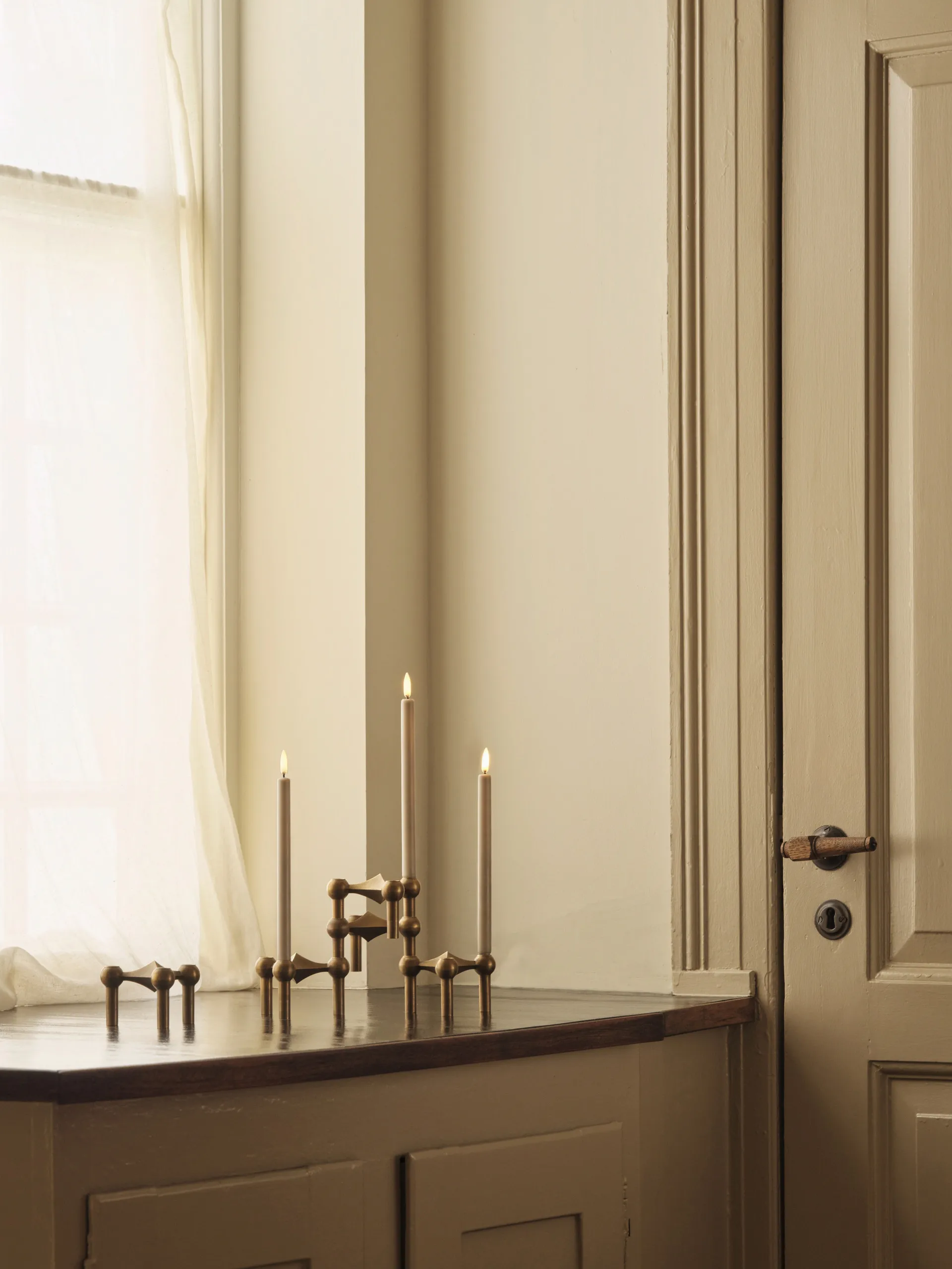 스토프 우유니 Lighing 양초형 LED 조명, 2개 세트, Sand STOFF Nagel