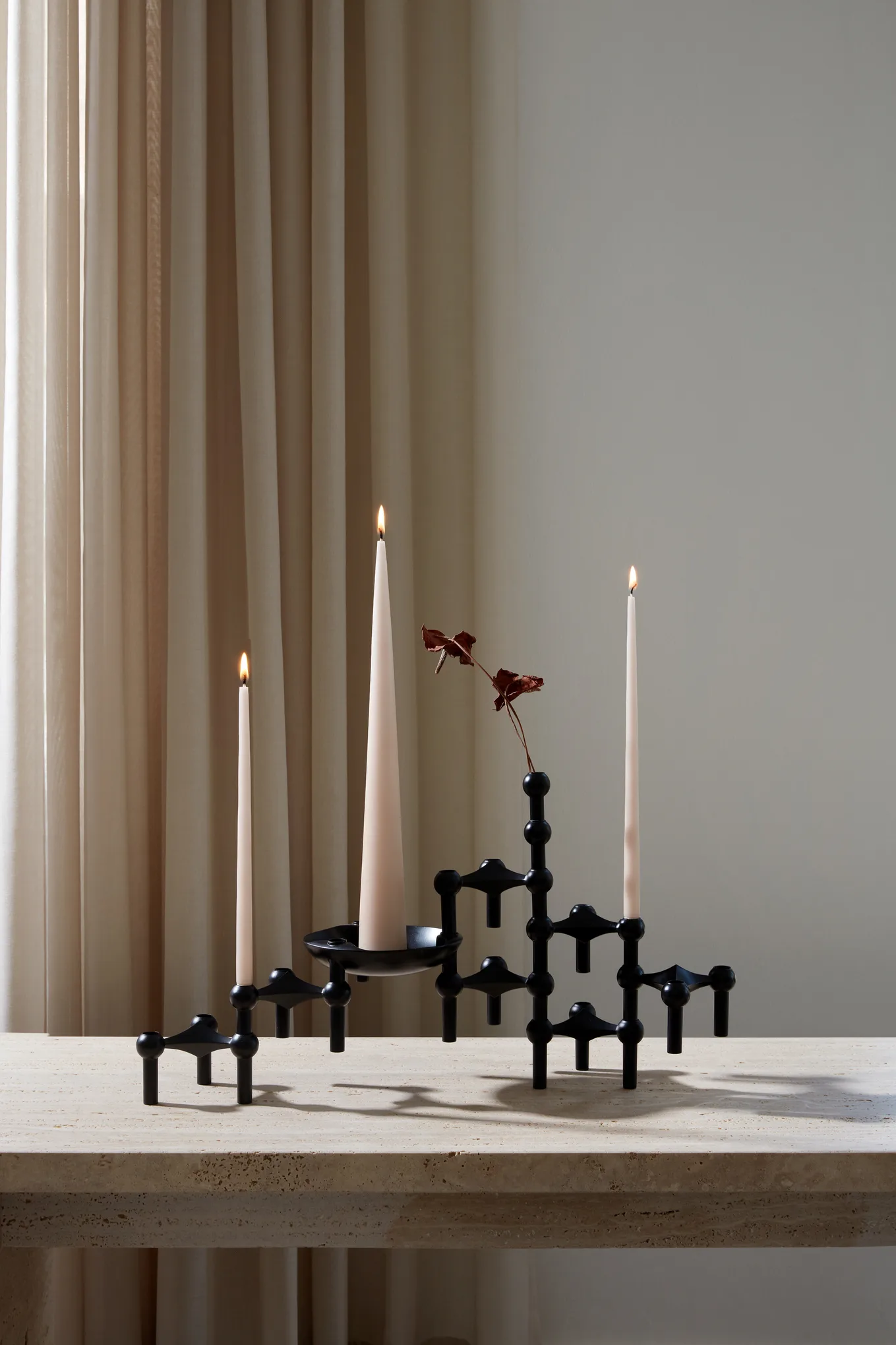 나겔 캔들 홀더, matte black STOFF Nagel