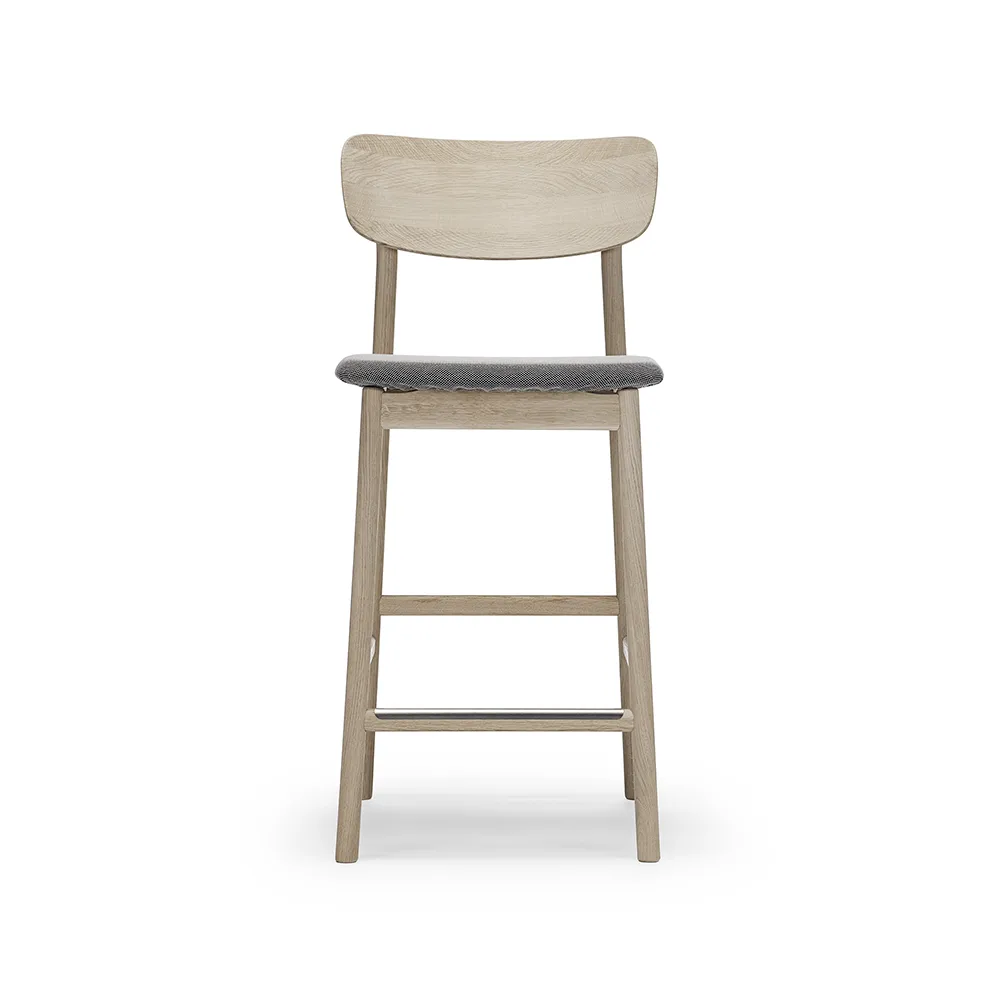 프리마 비스타 바 스툴, Fabric blues 9202 brown/beige. white oil oak stand Stolab | 스톨랩