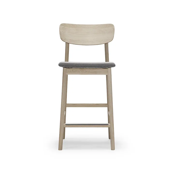 프리마 비스타 바 스툴 - Fabric blues 9202 brown/beige. white oil oak stand - Stolab | 스톨랩