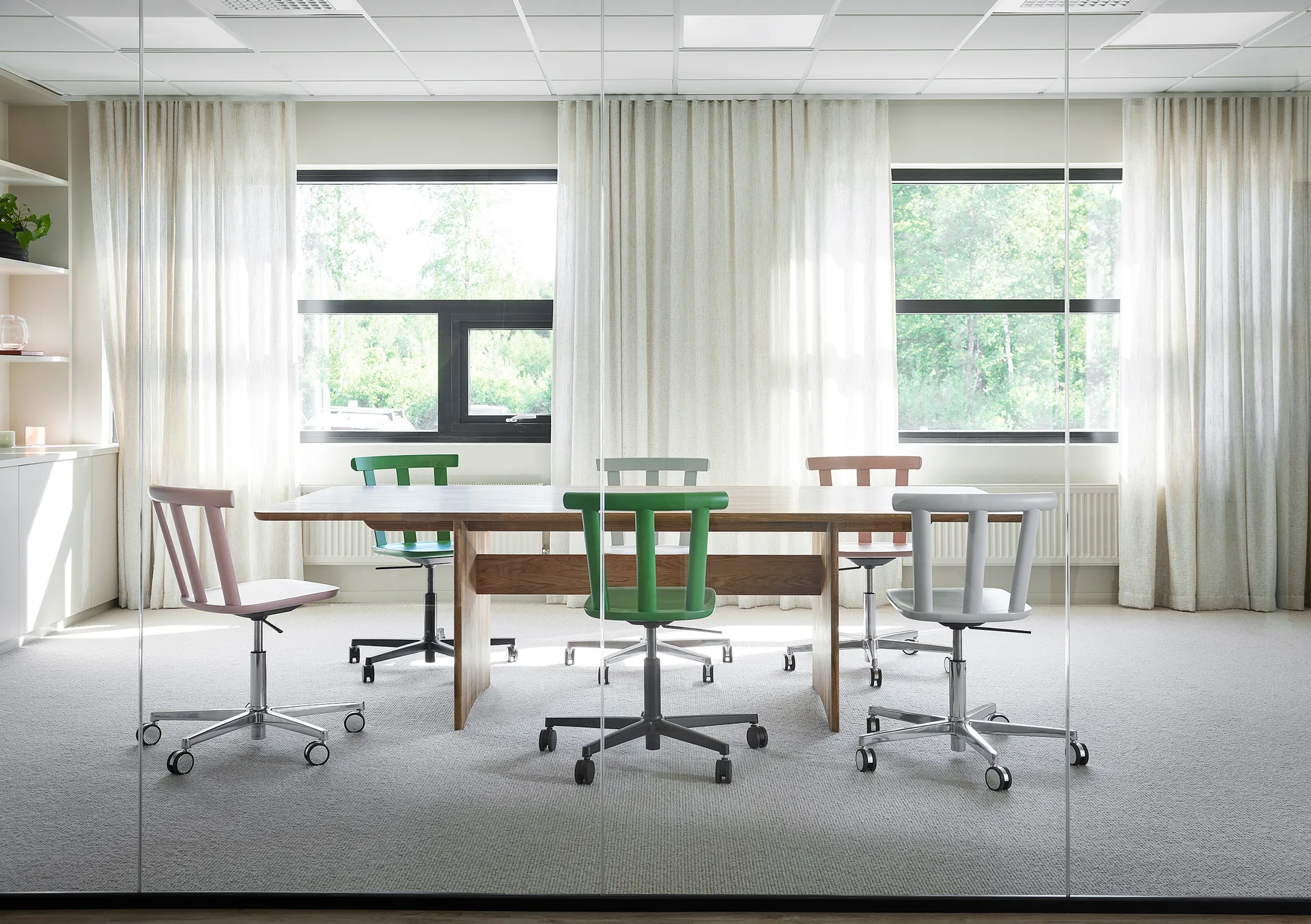 알트 체어 스위블 베이스 업홀스터드 시트 자작나무, Hallingdal 65-103 grey/beige-white 21 Stolab | 스톨랩