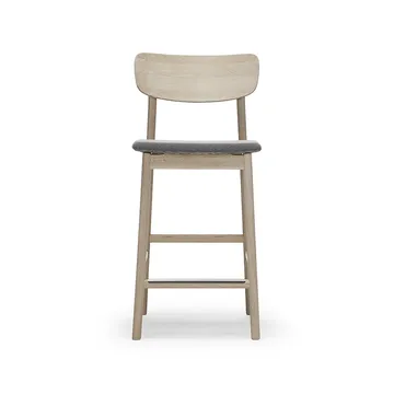 Prima Vista 바 스툴 - Fabric blues 9202 brown/beige. white oil oak stand - Stolab | 스톨랩