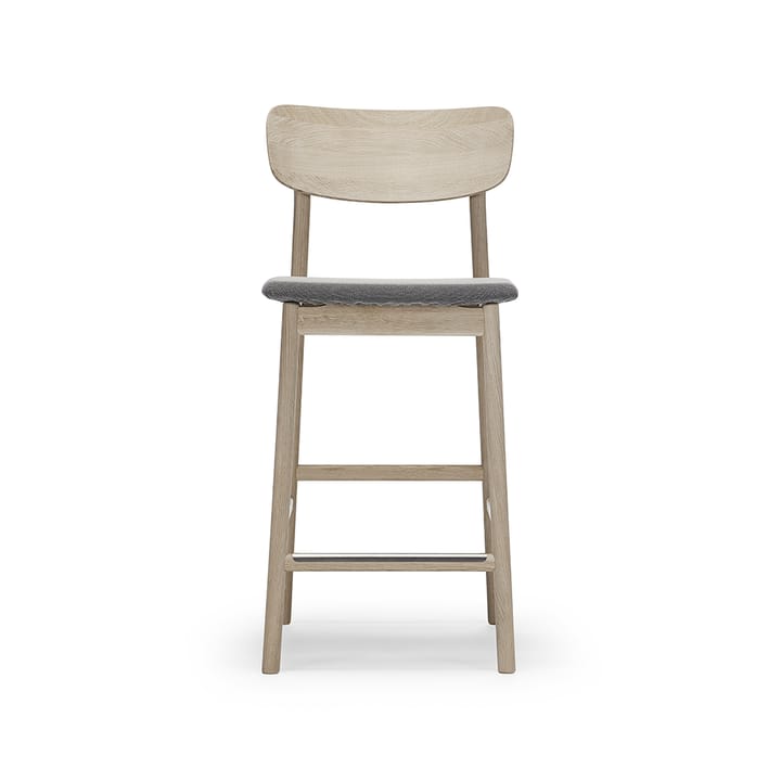 Prima Vista 바 스툴 - Fabric blues 9202 brown/beige. white oil oak stand - Stolab | 스톨랩