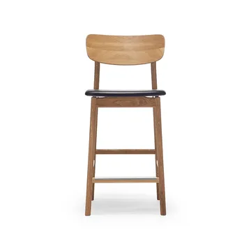 Prima Vista 바 스툴 - Leather elmo black. natural oil oak stand - Stolab | 스톨랩