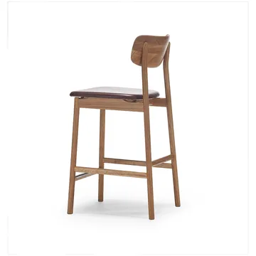Prima Vista 바 스툴 - Leather elmo dark brown. natural oil oak stand - Stolab | 스톨랩