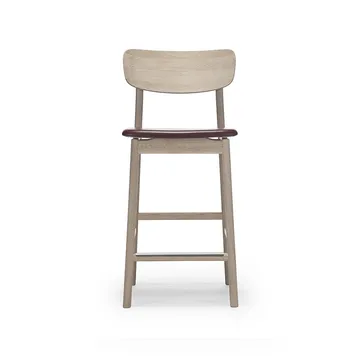 Prima Vista 바 스툴 - Leather elmo darkbrown. white oil oak stand - Stolab | 스톨랩