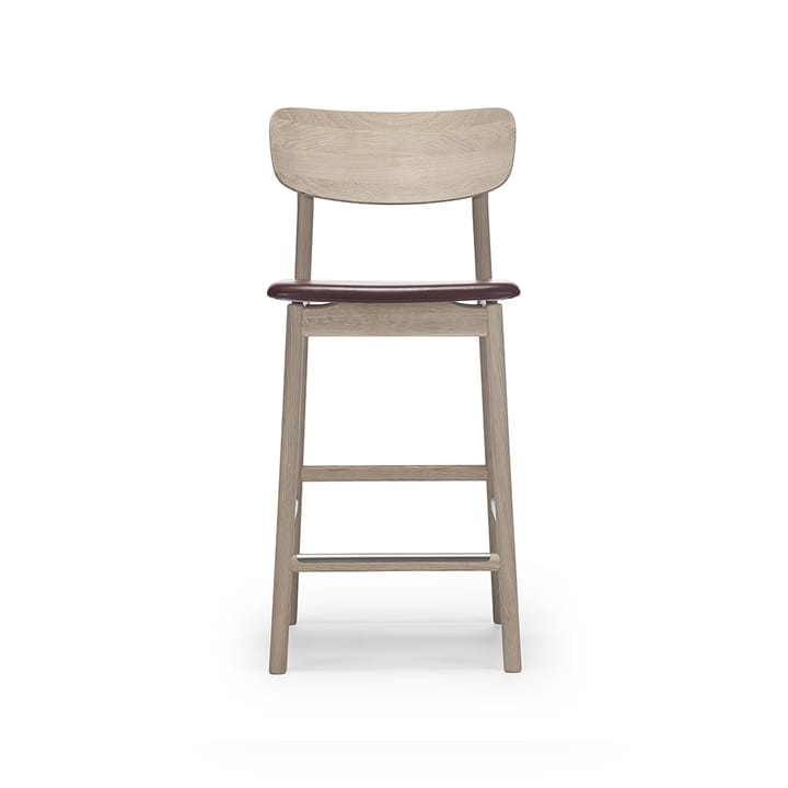 Prima Vista 바 스툴 - Leather elmo darkbrown. white oil oak stand - Stolab | 스톨랩
