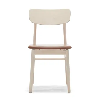 Prima Vista 체어 화이트-오일드 버치 - Leather Elmosoft 43807 cognac - Stolab | 스톨랩