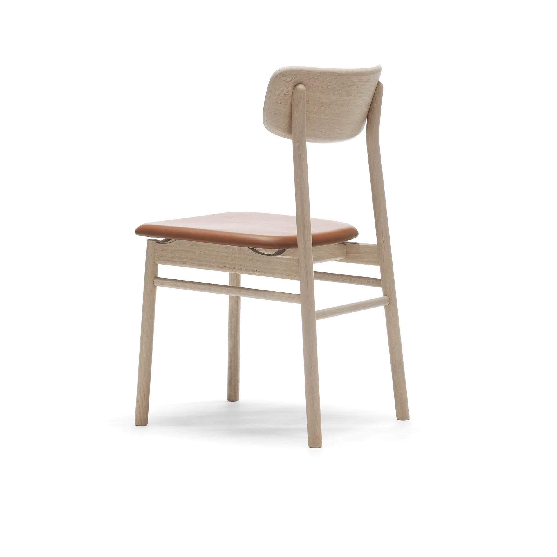 Prima Vista 체어 화이트-오일드 오크, Leather Elmosoft 43807 cognac Stolab | 스톨랩