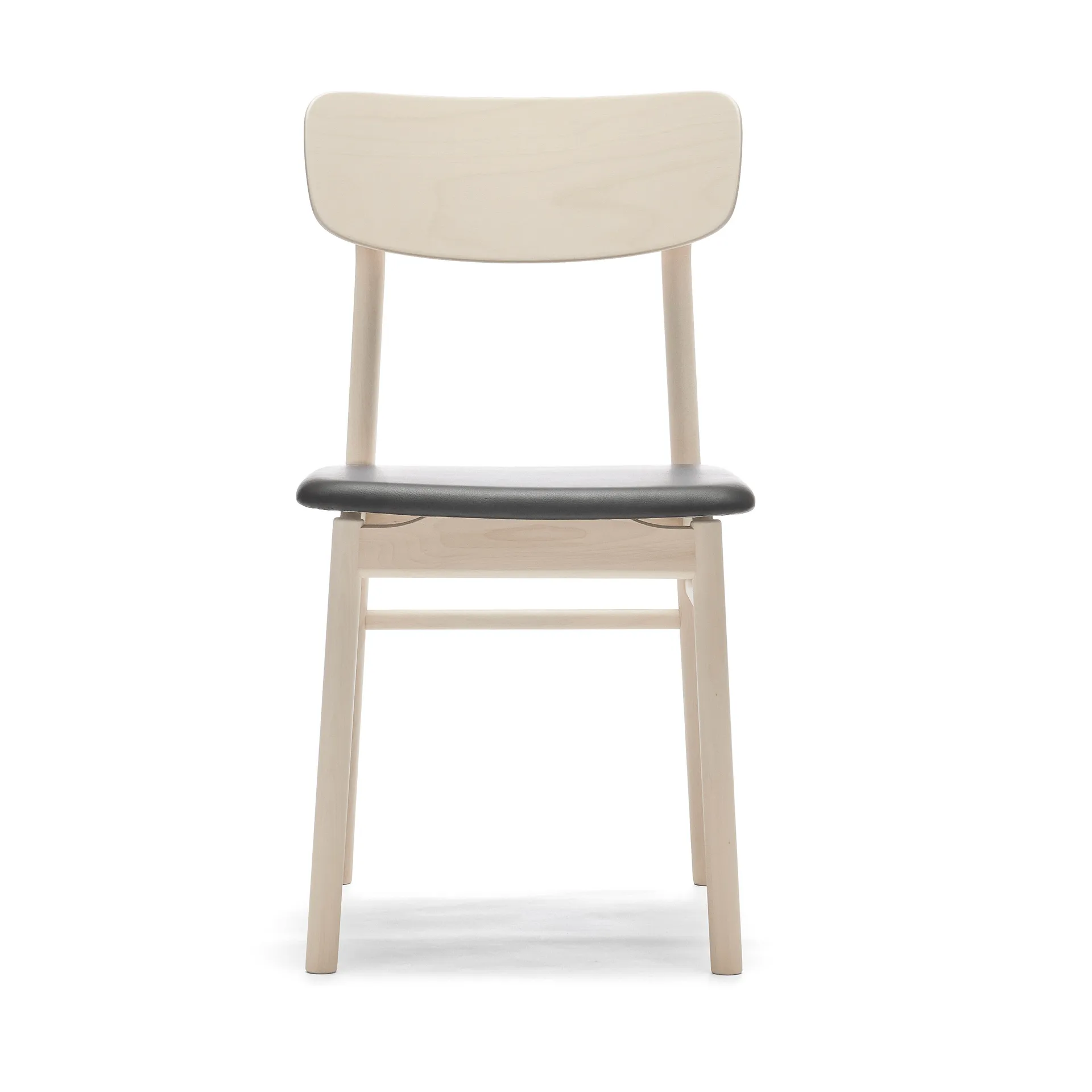 Prima Vista 체어 화이트-오일드 버치, Leather Elmosoft 99001 black Stolab | 스톨랩