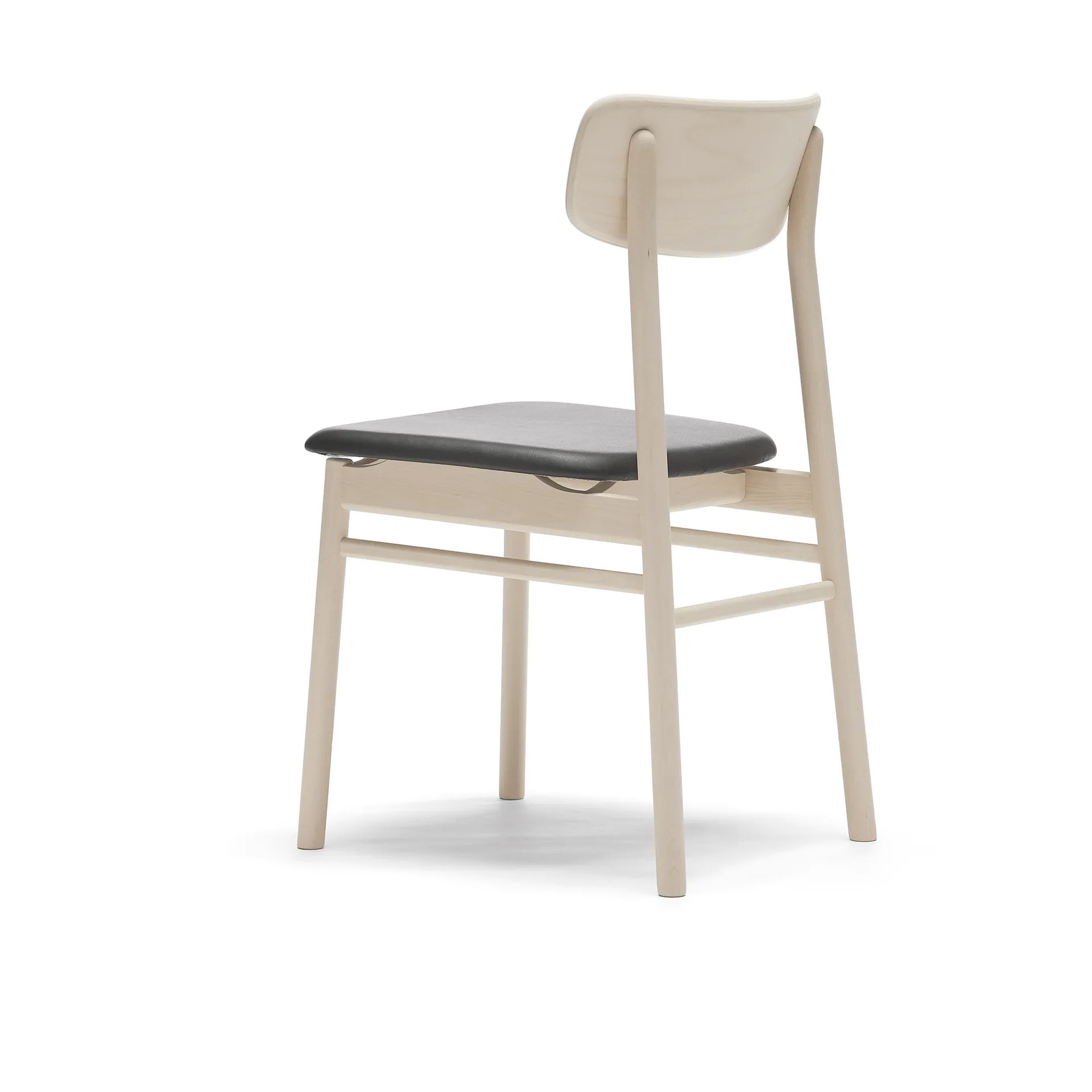 Prima Vista 체어 화이트-오일드 버치, Leather Elmosoft 99001 black Stolab | 스톨랩