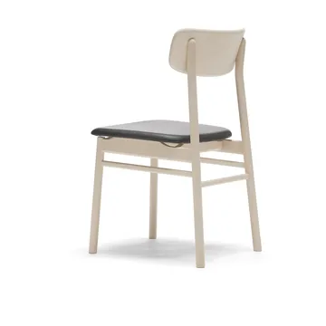 Prima Vista 체어 화이트-오일드 버치 - Leather Elmosoft 99001 black - Stolab | 스톨랩