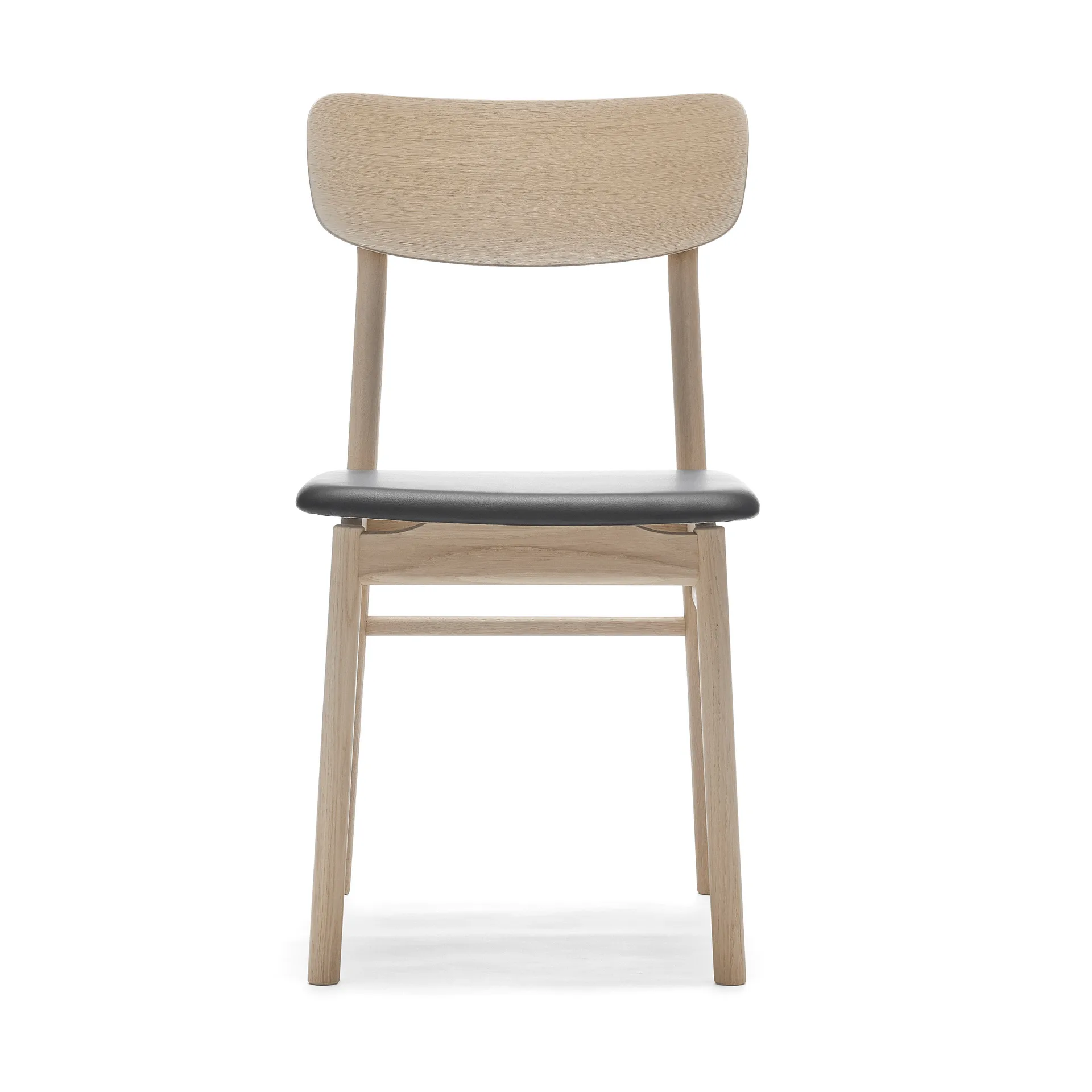 Prima Vista 체어 라이트 매트 광택 오크, Leather Elmosoft 99001 black Stolab | 스톨랩