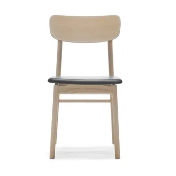 Prima Vista 체어 라이트 매트 광택 오크 - Leather Elmosoft 99001 black - Stolab | 스톨랩