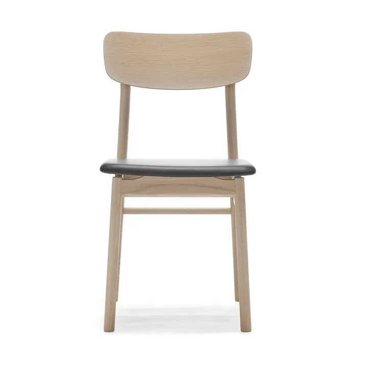 Prima Vista 체어 라이트 매트 광택 오크 - Leather Elmosoft 99001 black - Stolab | 스톨랩