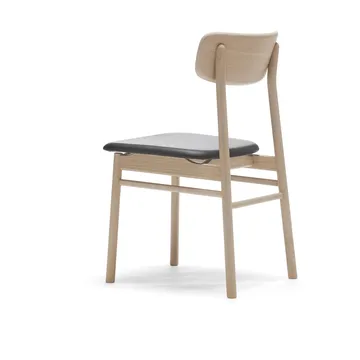 Prima Vista 체어 라이트 매트 광택 오크 - Leather Elmosoft 99001 black - Stolab | 스톨랩