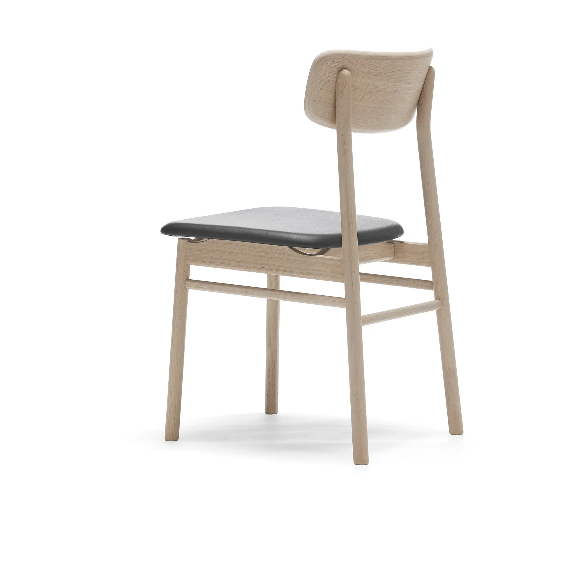 Prima Vista 체어 화이트-오일드 오크, Leather Elmosoft 99001 black Stolab | 스톨랩