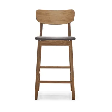 Prima Vista 바 스툴 - Leather Elmosoft dark brown. natural oil oak stand - Stolab | 스톨랩