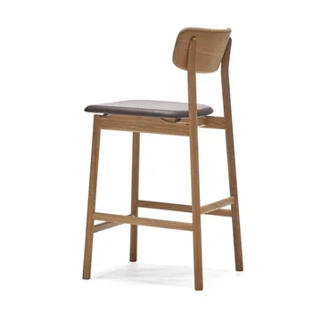 Prima Vista 바 스툴 - Leather Elmosoft dark brown. natural oil oak stand - Stolab | 스톨랩