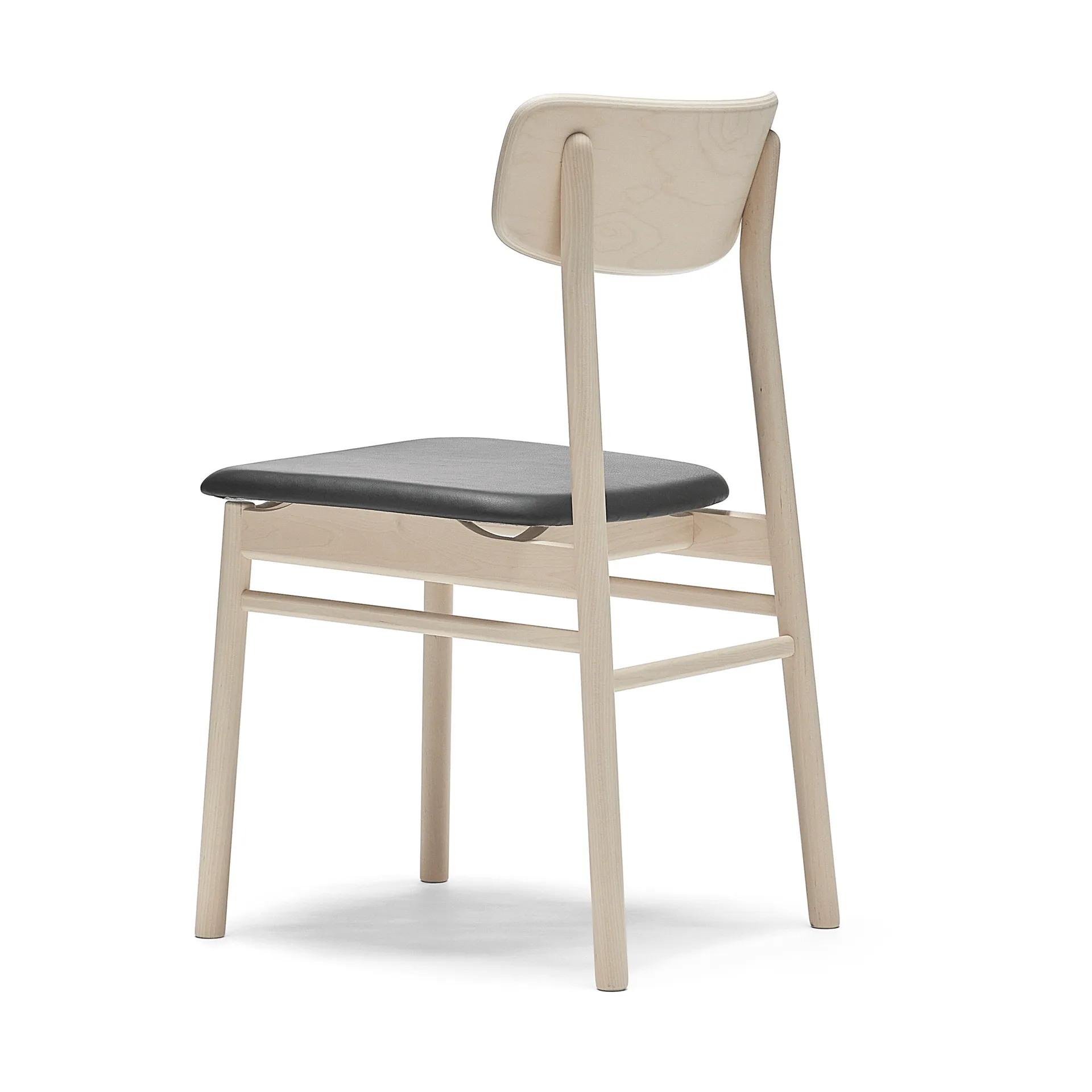 Prima Vista 체어 버치 라이트 매트 마감, Leather Elmosoft VII 99001 black Stolab | 스톨랩
