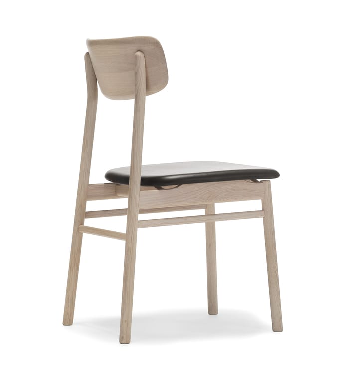 Prima Vista 체어 라이트 매트 광택 오크 - Leather elmotique 99001 black - Stolab | 스톨랩