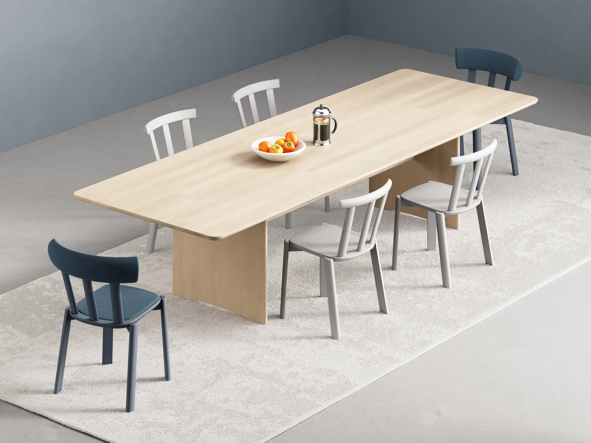 알트 체어 업홀스터드 시트 자작나무, Vidar 4, 733 blue-thunder 66 Stolab | 스톨랩