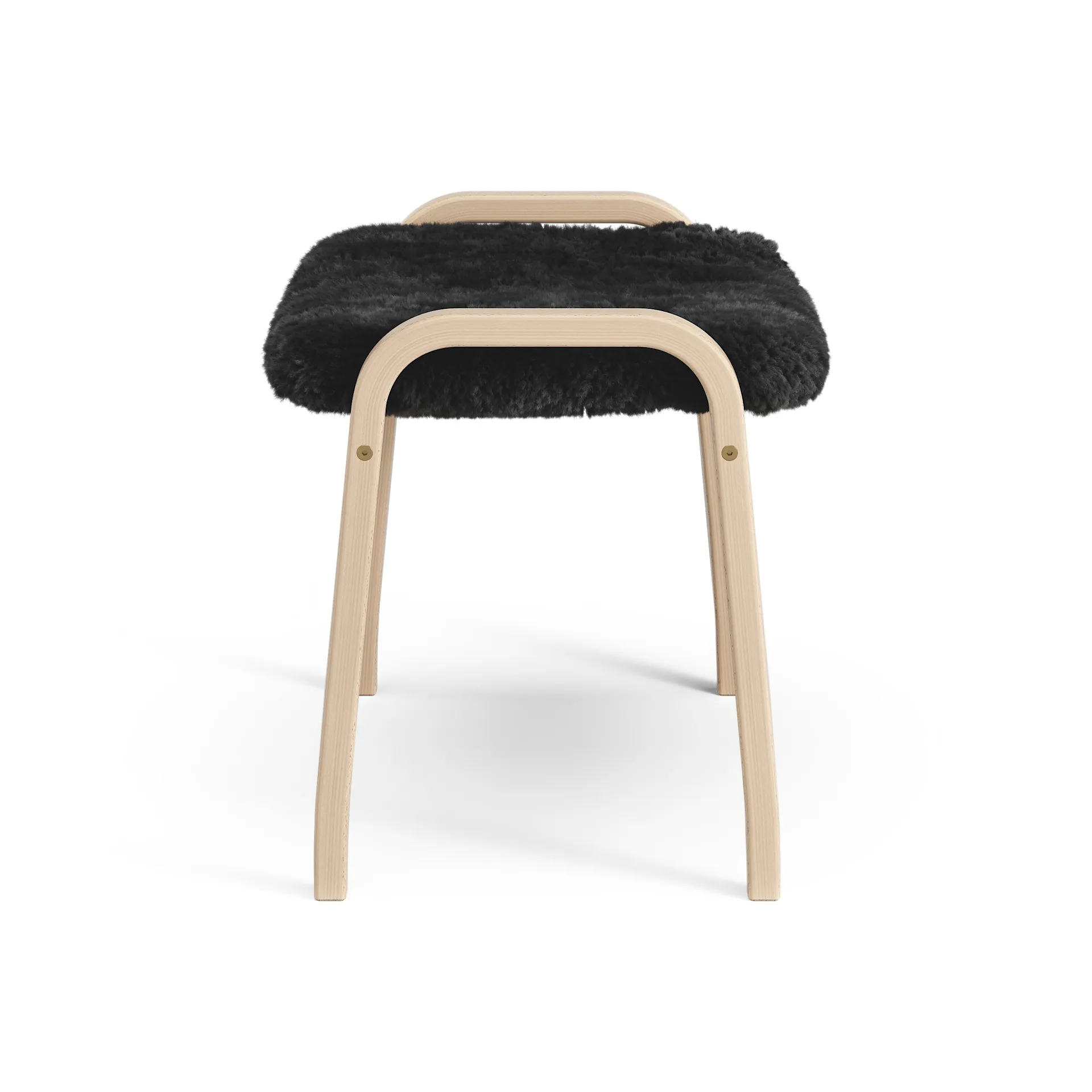 라미니 어린이용 풋스툴 래커드 비치/양피, 블랙-검정 Swedese | 스웨데제